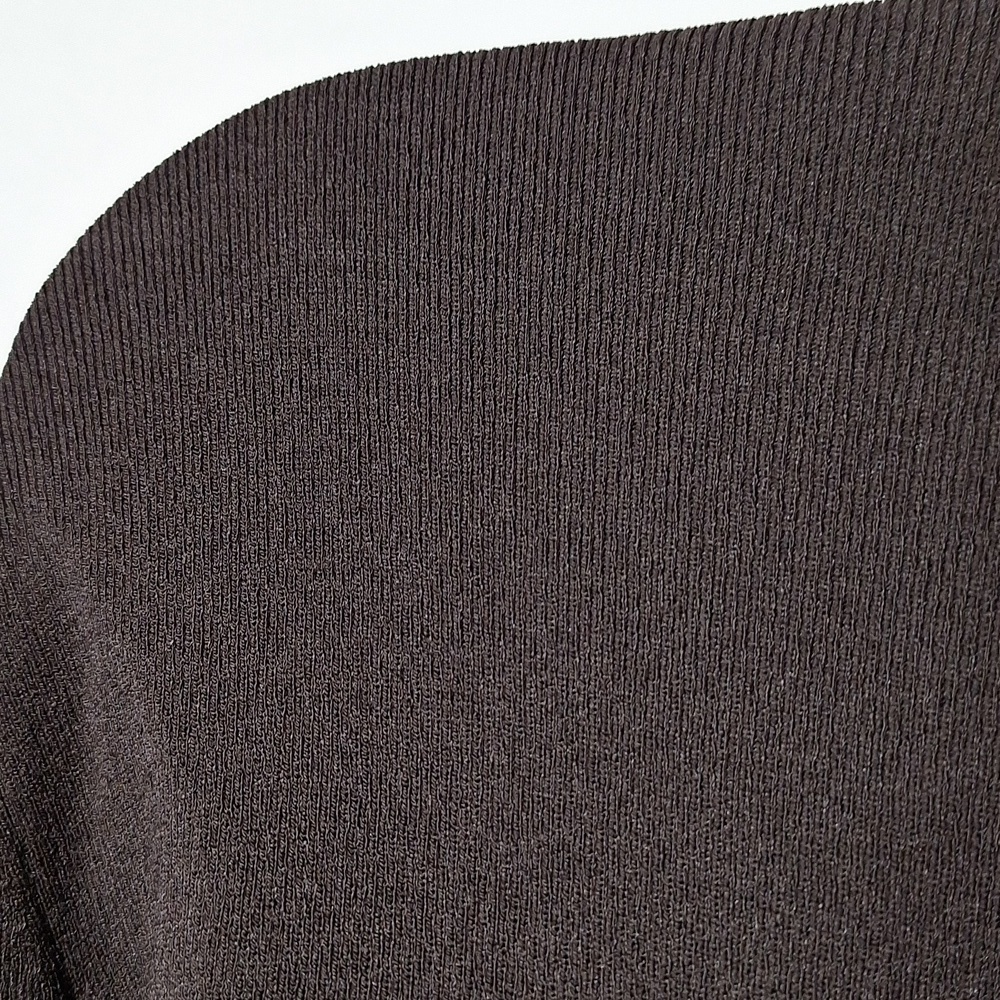 Anne Klein Sweater Jacket Genuine Leather Button Down - Picture 6 of 10